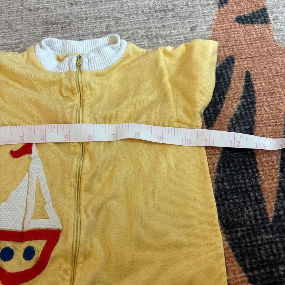 Vintage Florence Eiseman Yellow Sailboat Footie One-Piece